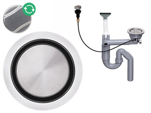 Space-saving automatic water trap (knob)with magnetic cover-vertical overflow