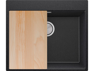 One-bowl granite kitchen...