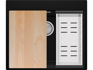 One-bowl granite kitchen...