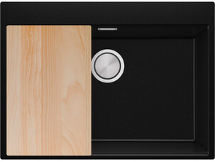 One-bowl granite kitchen...