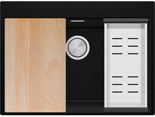 One-bowl granite kitchen...