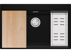 One-bowl granite kitchen...
