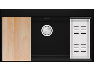 One-bowl granite kitchen...