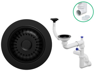 Space-saving manual water trap Composite -vertical overflow