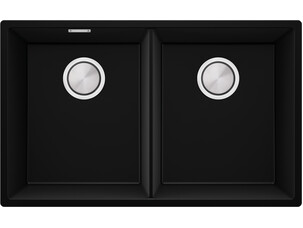 Double-bowl granite kitchen...