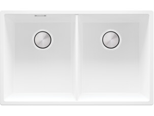 Double-bowl granite kitchen...