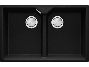 Double-bowl granite kitchen...