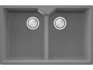 Double-bowl granite kitchen...