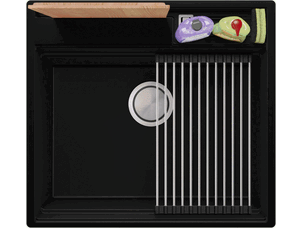 One-bowl granite kitchen...