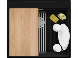 One-bowl granite kitchen...