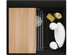 One-bowl granite kitchen...