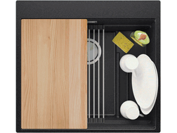One-bowl granite kitchen...