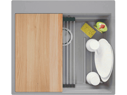 One-bowl granite kitchen...