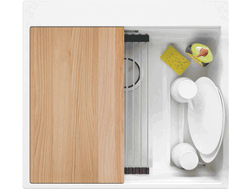 One-bowl granite kitchen...