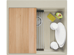 One-bowl granite kitchen...