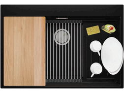 One-bowl granite kitchen...