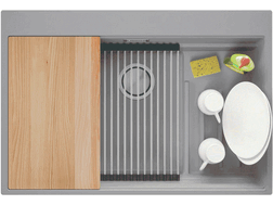 One-bowl granite kitchen...
