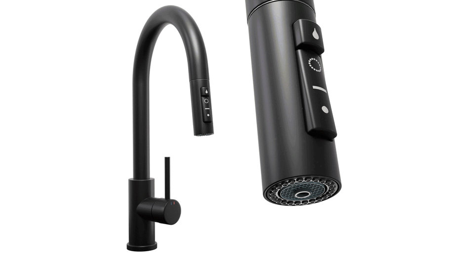 Kitchen faucet with pull-out spout and connection to filter 2 stream types 9210 Primagran