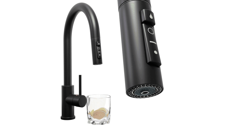 Kitchen faucet with pull-out spout and connection to filter 2 stream types 9210 Primagran