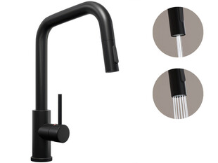 Kitchen mixer tap with pull-out spout and 2 spray types Primagran® 9070