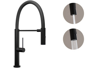 Kitchen mixer tap with flexible spout and 2 spray types Primagran® 7020