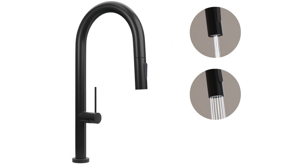 Kitchen mixer tap with pull-out spout and 2 spray types Primagran® 9020 Slim