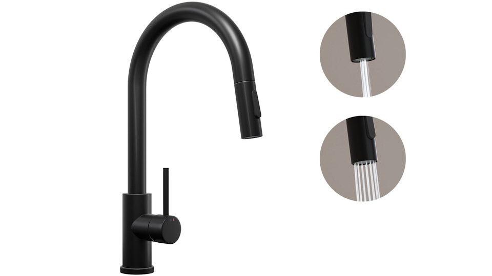 Kitchen mixer tap with pull-out spout and 2 spray types Primagran® 901