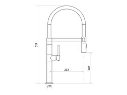 Kitchen mixer tap with flexible spout and 2 spray types Primagran® 7010