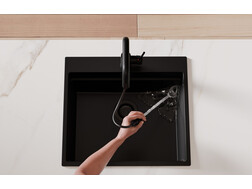 Kitchen mixer tap with pull-out spout and 2 spray types Primagran® 9070