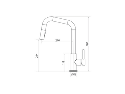 Kitchen mixer tap with pull-out spout and 2 spray types Primagran® 9070