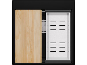One-bowl granite kitchen...