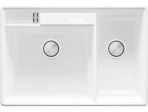 Double-bowl granite kitchen...