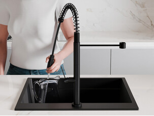 Kitchen mixer tap with pull-out spout and 2 spray types Primagran® 7030