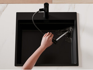 Kitchen mixer tap with pull-out spout and 2 spray types Primagran® 2010