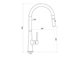 Kitchen mixer tap with pull-out spout and 2 spray types Primagran® 9090