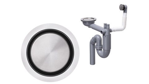 Wall trap with hidden overflow classic manual single bowl + magnetic cover