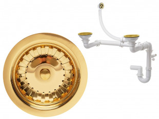 Golden wall trap with hidden overflow classic with double bowls