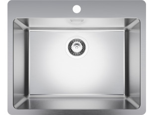 One-bowl steel kitchen sink without drainer Geneva 60 XL