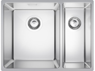 Undermount one-and-a-half-bowl steel kitchen sink New York 60 Duo