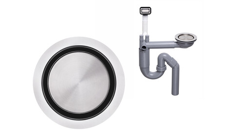 Rectangular wall trap with hidden overflow manual single bowl + magnetic cover
