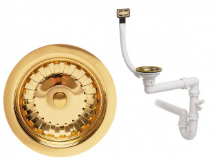 Golden rectangular wall trap with hidden overflow classic manual single bowl